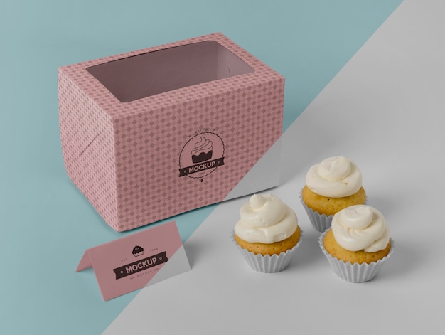 PSD maqueta de delicioso cupcake