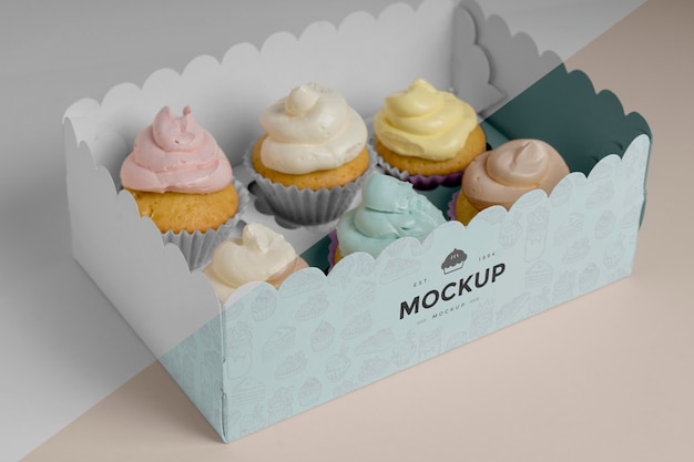 Maqueta de delicioso cupcake