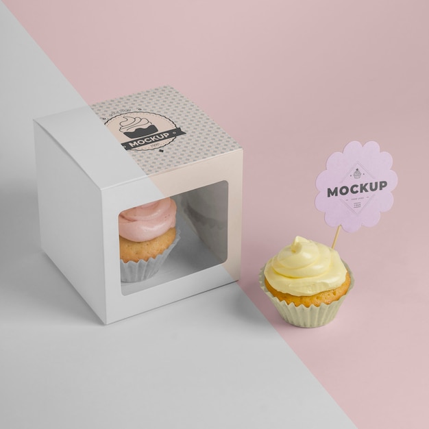 Maqueta de delicioso cupcake