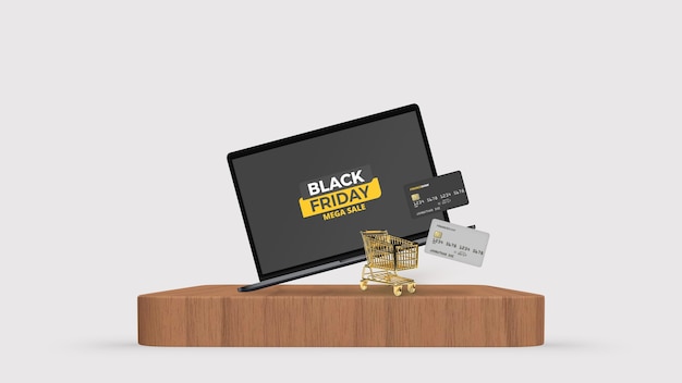 Maqueta de descuento de Black Friday para smartphone y tableta