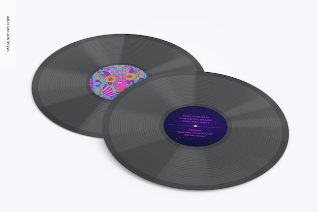 Maqueta de disco de vinilo, apilado