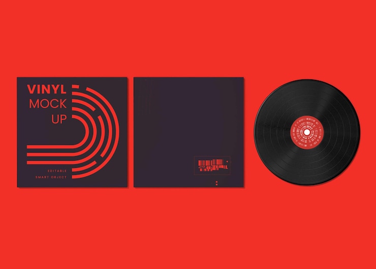 PSD maqueta de disco de vinilo