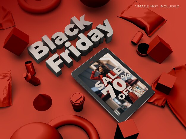 Maqueta de diseño 3d de venta de moda de black friday