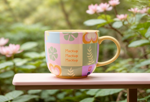 Maqueta de diseño artístico de tazas