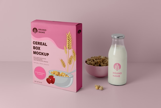 PSD maqueta de diseño de caja de cereal