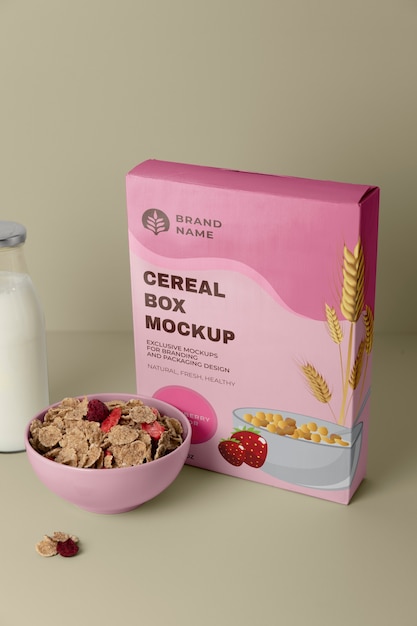 Maqueta de diseño de caja de cereal