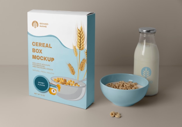 Maqueta de diseño de caja de cereal