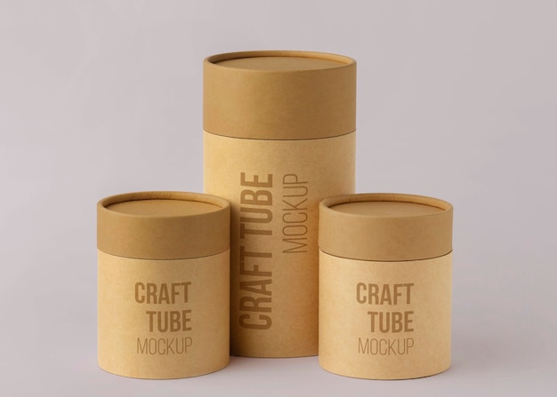 Maqueta de diseño de cilindro de papel artesanal