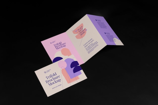 PSD maqueta de diseño de folleto tríptico