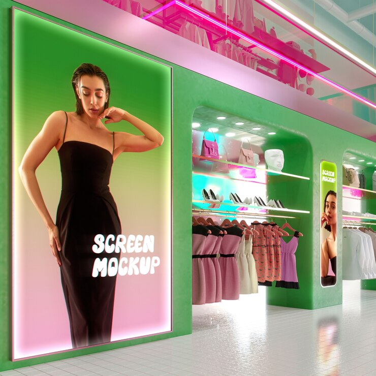 PSD maqueta de diseño interior de la tienda
