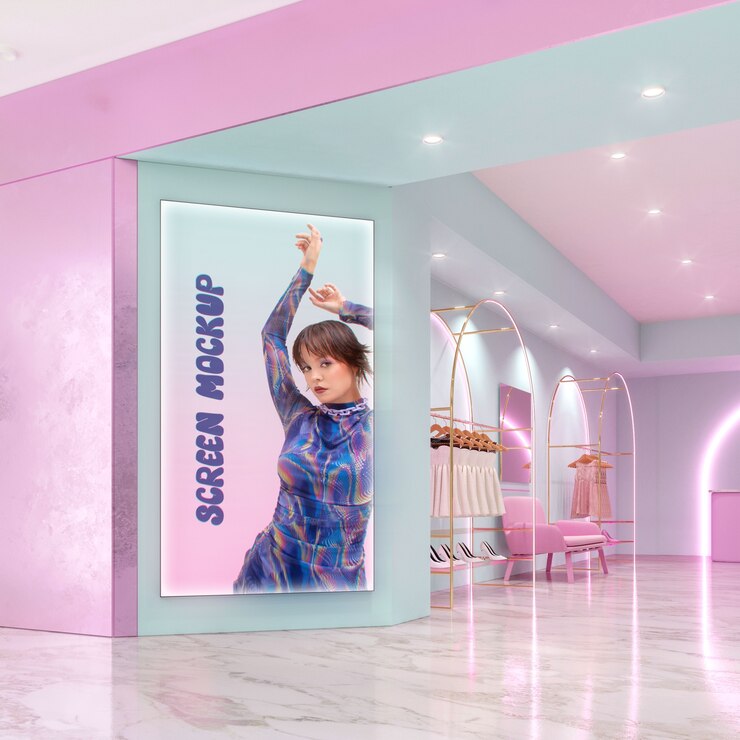 PSD maqueta de diseño interior de la tienda