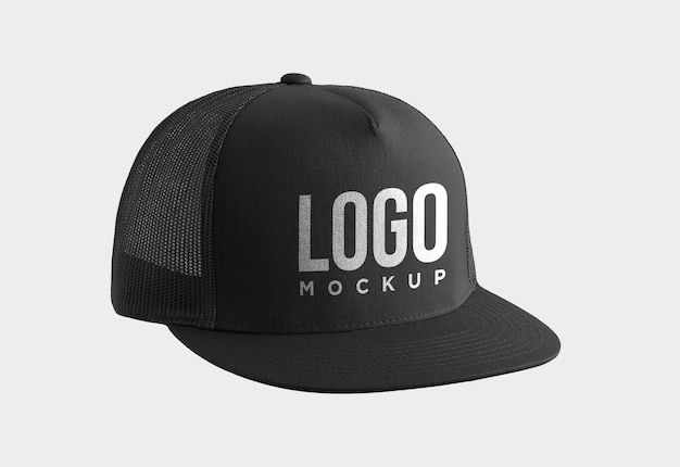 Maqueta de diseño de logo de gorra deportiva negra