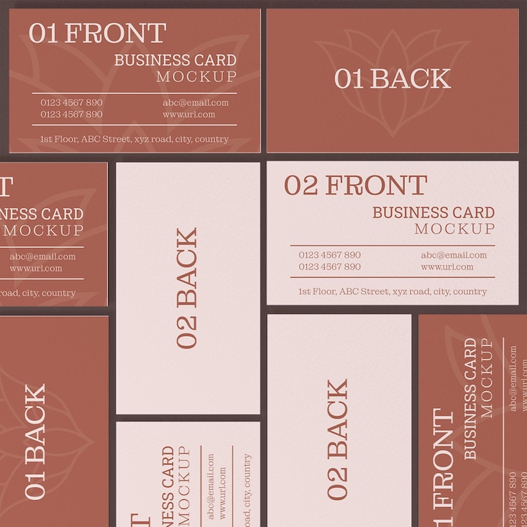 PSD maqueta de diseño de matriz de tarjetas de visita