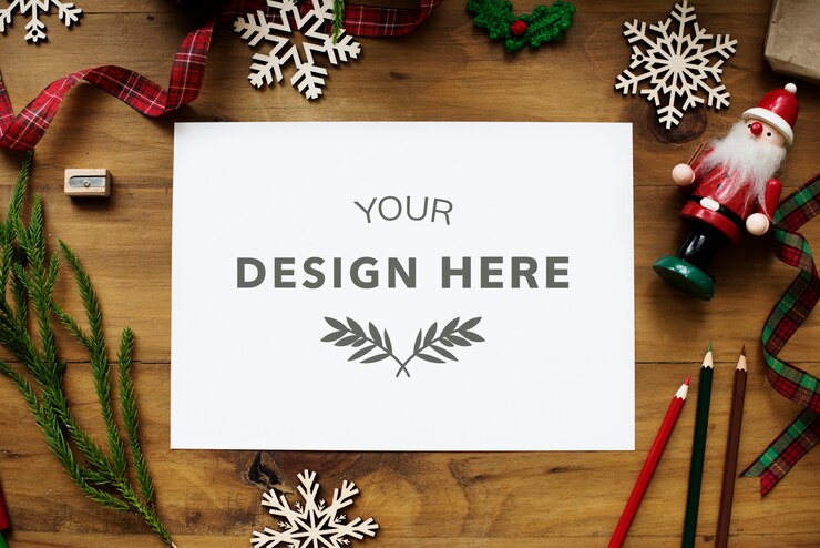 PSD maqueta de diseño navideño