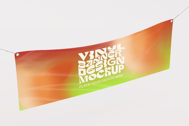Maqueta de diseño de pancartas de vinilo renderizadas en 3D