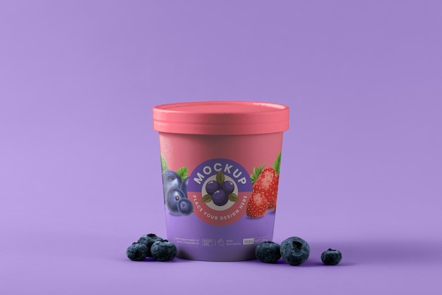 PSD maqueta de diseño de paquete de acai