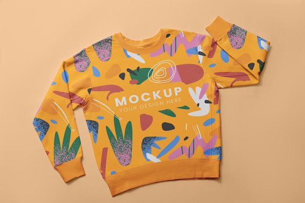 Maqueta de diseño de sudadera estampada colorida