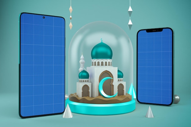Maqueta de diseño de teléfonos inteligentes de Ramadán