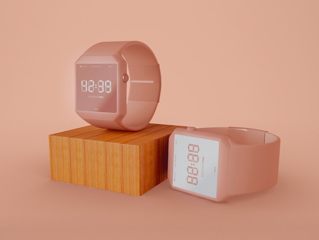 Maqueta de dos relojes inteligentes