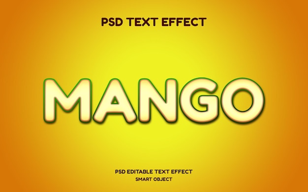PSD maqueta editable de efecto de texto de mango