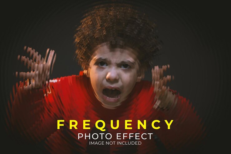 PSD maqueta de efecto de foto de frecuencia