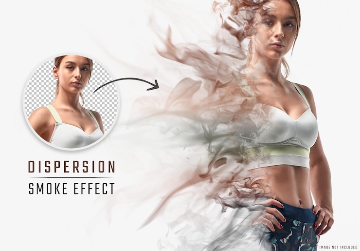 PSD maqueta de efecto fotográfico de dispersión de humo