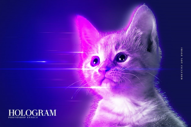 Maqueta de efecto de holograma en Photoshop