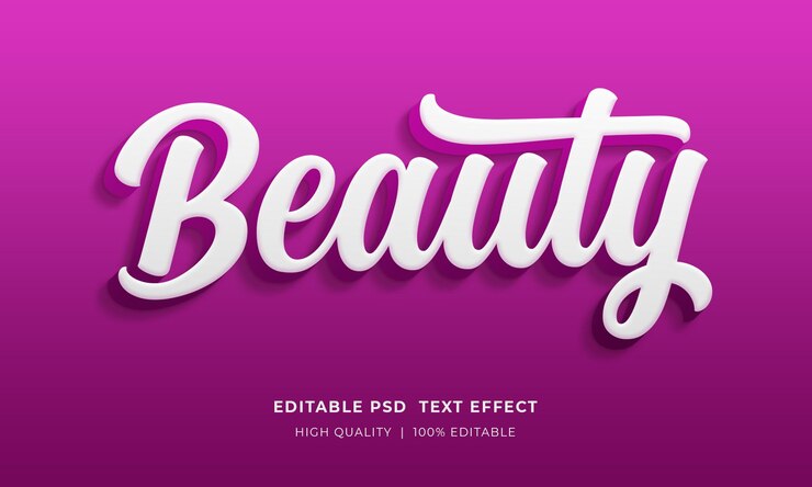 PSD maqueta de efecto de texto de belleza