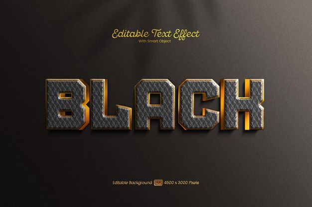 Maqueta de efecto de texto Black Iron y Holden