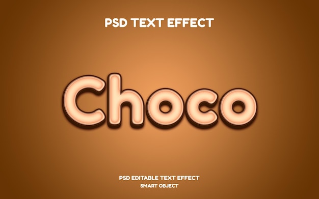 Maqueta de efecto de texto choco