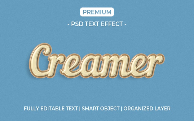 Maqueta de efecto de texto de crema
