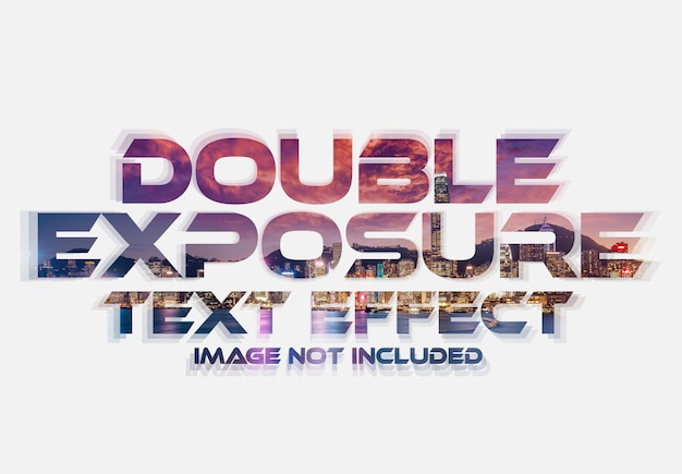 Maqueta de efecto de texto de doble exposición