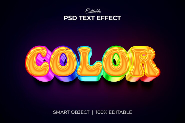 maqueta de efecto de texto editable 3d colorido PSD Premium