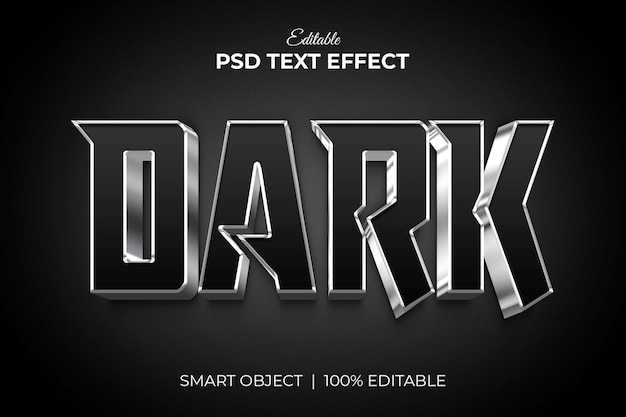 PSD maqueta de efecto de texto editable 3d oscuro