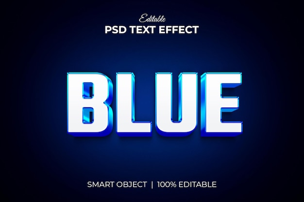 Maqueta de efecto de texto editable 3d suave azul