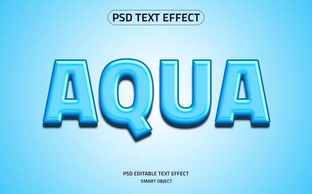 Maqueta de efecto de texto editable con logotipo de aqua