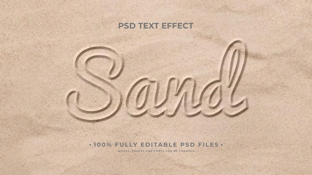 Maqueta de efecto de texto de estilo arena editable PSD