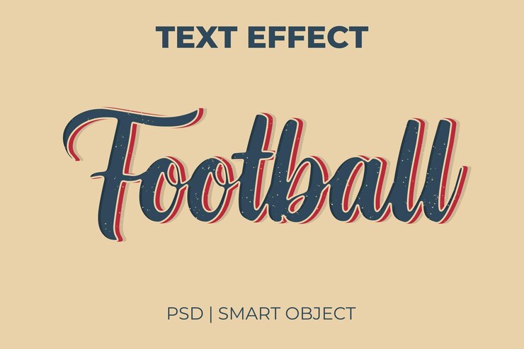 PSD maqueta de efecto de texto de fútbol