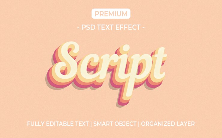 PSD maqueta de efecto de texto de script 3d