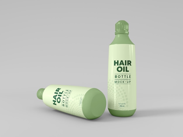 Maqueta de embalaje de botella de aceite para el cabello