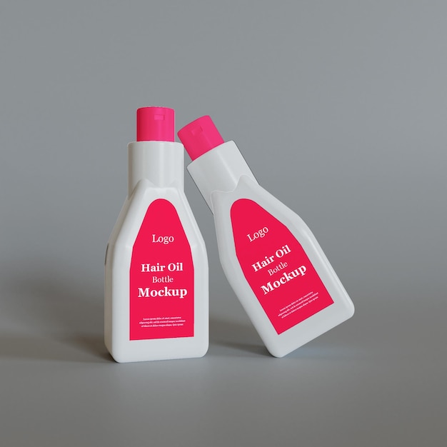 Maqueta de embalaje de botella de aceite para el cabello