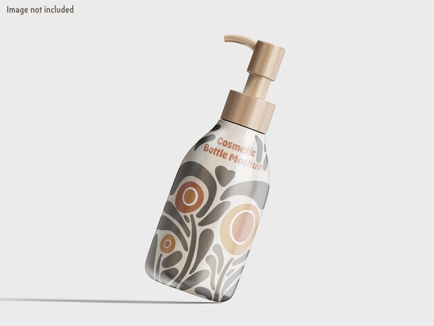 Maqueta de embalaje de botella con bomba realista que hace que el PSD sea editable