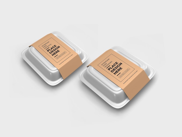 Maqueta de embalaje de caja de alimentos de espuma de poliestireno