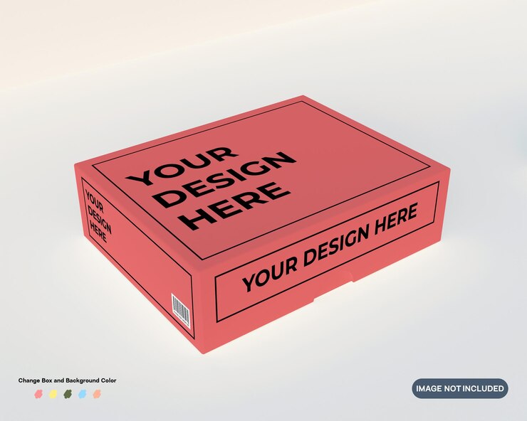 PSD maqueta de embalaje de caja de cartón de renderizado 3d