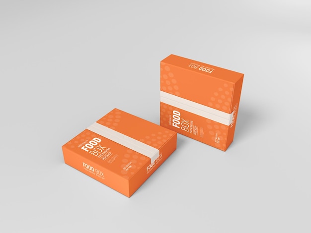 Maqueta de embalaje de caja de comida de papel