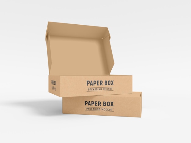 Maqueta de embalaje de caja de papel de cartón