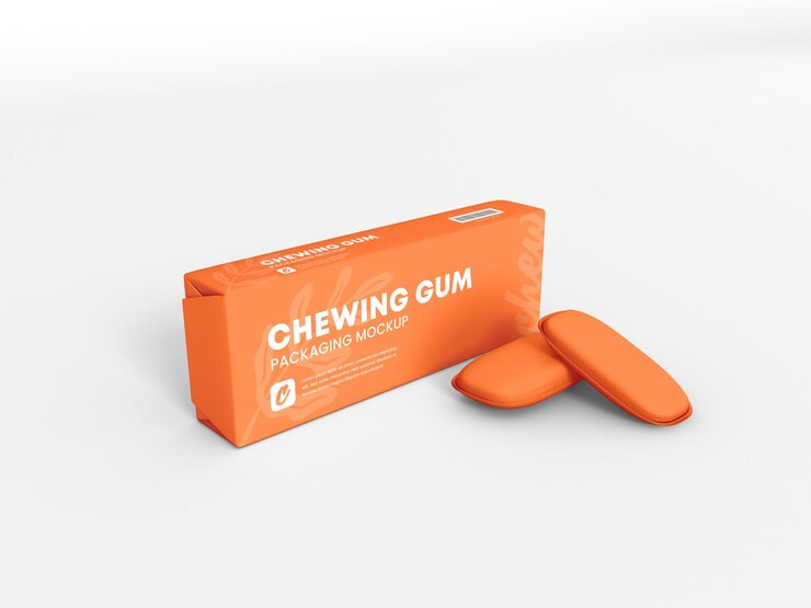 PSD maqueta de embalaje de caja de papel de chicle