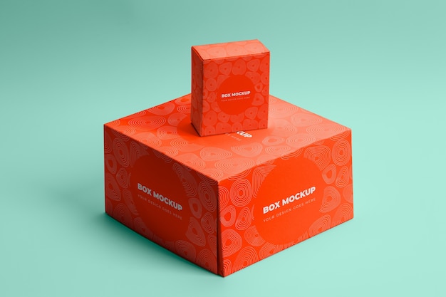 Maqueta de embalaje de cajas aislado