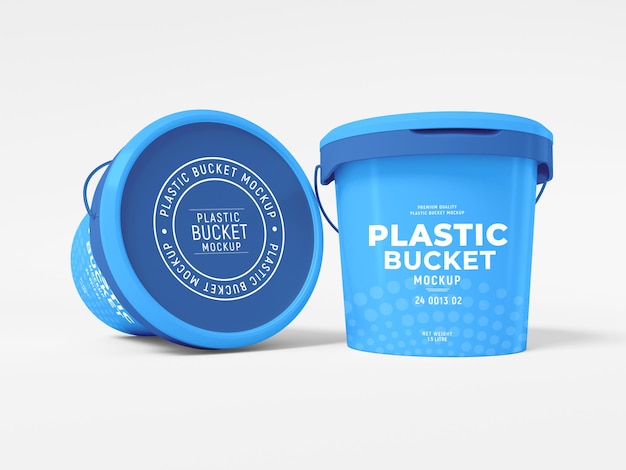 PSD maqueta de embalaje de cubo de plástico
