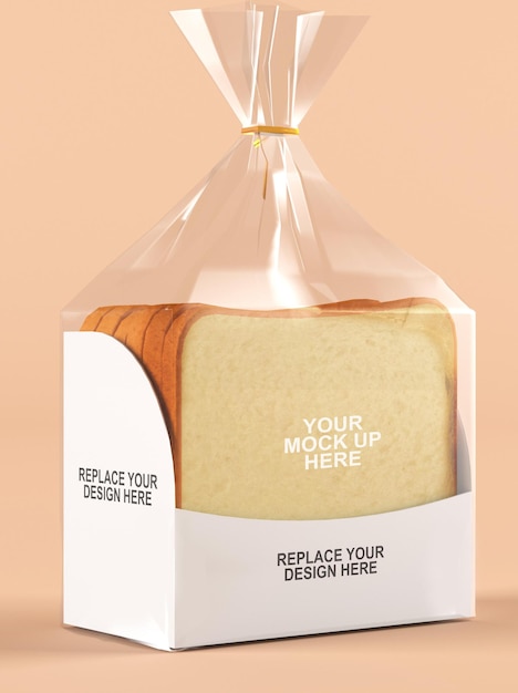 Maqueta de embalaje de panadería de plástico transparente